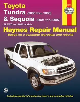 Toyota Tundra 2000-2006 e Sequoia 2001-2007 2wd e 4WD Manuale di riparazione Haynes: Tutti i modelli 2wd e 4WD - Toyota Tundra 2000 Thru 2006 & Sequoia 2001 Thru 2007 2wd & 4WD Haynes Repair Manual: All 2wd and 4WD Models