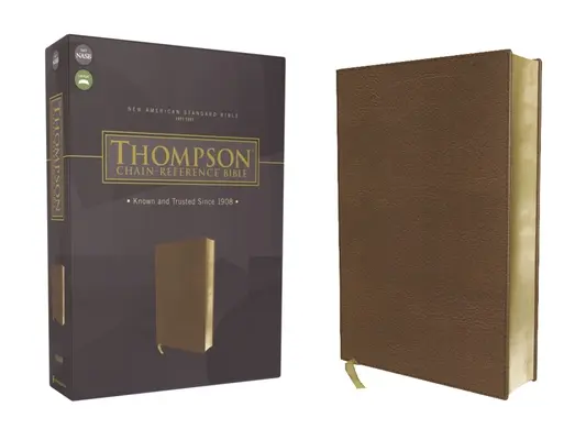 Nasb, Bibbia a catena Thompson, in pelle morbida, marrone, lettere rosse, testo del 1977 - Nasb, Thompson Chain-Reference Bible, Leathersoft, Brown, Red Letter, 1977 Text