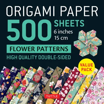 Carta origami 500 fogli motivi floreali 6 (15 CM): Tuttle Origami Paper: Fogli per origami fronte/retro di alta qualità stampati con 12 diversi motivi ( - Origami Paper 500 Sheets Flower Patterns 6 (15 CM): Tuttle Origami Paper: High-Quality Double-Sided Origami Sheets Printed with 12 Different Patterns