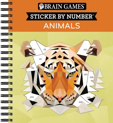 Giochi per il cervello - Sticker per numero: Animali - 2 libri in 1 (42 immagini da incollare) - Brain Games - Sticker by Number: Animals - 2 Books in 1 (42 Images to Sticker)