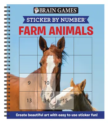 Giochi per il cervello - Sticker per numero: Animali della fattoria (Adesivi facili e quadrati): Crea arte con adesivi facili da usare! - Brain Games - Sticker by Number: Farm Animals (Easy - Square Stickers): Create Beautiful Art with Easy to Use Sticker Fun!