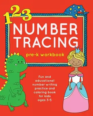 Libro di lavoro per bambini in età prescolare: Libro di esercizi di scrittura e colorazione dei numeri divertente ed educativo per bambini di 3-5 anni - Number Tracing Pre-K Workbook: Fun and Educational Number Writing Practice and Coloring Book for Kids Ages 3-5