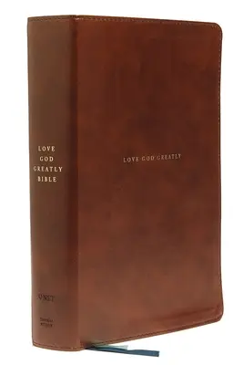Net, Bibbia dell'amore per Dio, Copertina rigida, stampa comfort: Bibbia Sacra - Net, Love God Greatly Bible, Leathersoft, Brown, Comfort Print: Holy Bible