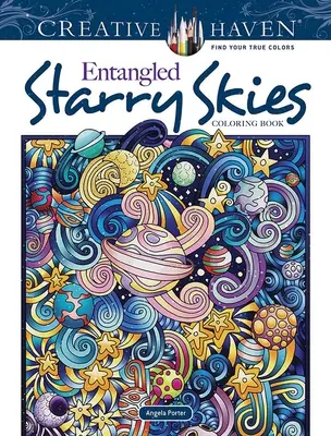 Creative Haven Libro da colorare Cieli stellati intrecciati - Creative Haven Entangled Starry Skies Coloring Book