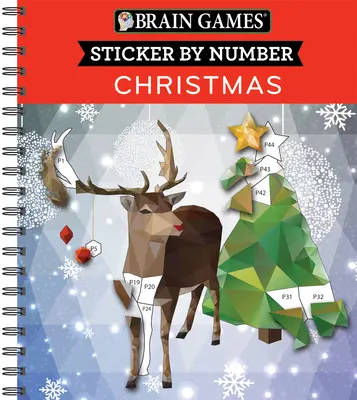 Giochi per il cervello - Sticker per numero: Natale (28 immagini da attaccare) - Brain Games - Sticker by Number: Christmas (28 Images to Sticker)