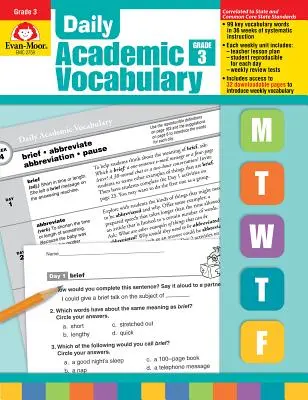 Vocabolario accademico giornaliero Grade 3 [con lucidi]. - Daily Academic Vocabulary Grade 3 [With Transparencies]
