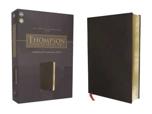 Nasb, Bibbia a catena Thompson, Pelle incollata, Nero, Lettera rossa, 1977 Testo - Nasb, Thompson Chain-Reference Bible, Bonded Leather, Black, Red Letter, 1977 Text