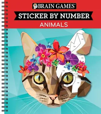 Giochi per il cervello - Sticker per numero: Animali (28 immagini da attaccare) - Brain Games - Sticker by Number: Animals (28 Images to Sticker)