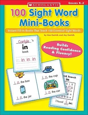 100 mini-libri di parole chiave: Mini-libri da riempire all'istante che insegnano 100 parole essenziali per la vista - 100 Sight Word Mini-Books: Instant Fill-In Mini-Books That Teach 100 Essential Sight Words