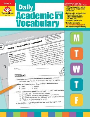 Vocabolario accademico quotidiano Grade 5 [con lucidi] - Daily Academic Vocabulary Grade 5 [With Transparencies]