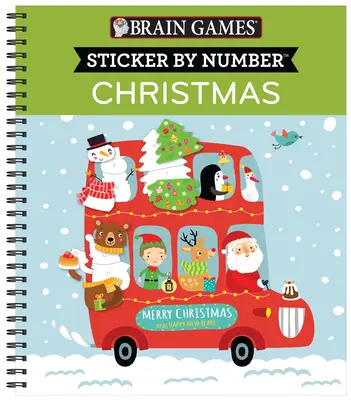 Giochi per il cervello - Sticker by Number: Natale (bambini) [con adesivi]. - Brain Games - Sticker by Number: Christmas (Kids) [With Sticker(s)]