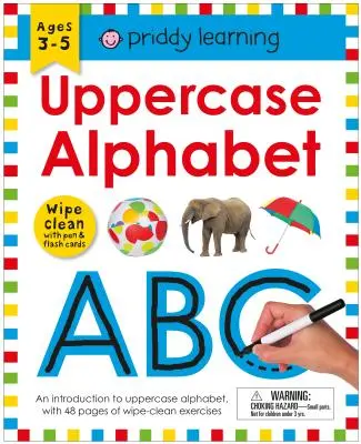 Libro di lavoro Wipe Clean: Alfabeto maiuscolo (rilegatura a spirale): Età 3-6 anni; Pulisci con penna e schede flash - Wipe Clean Workbook: Uppercase Alphabet (Enclosed Spiral Binding): Ages 3-6; Wipe-Clean with Pen & Flash Cards