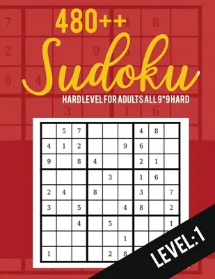 Sudoku: Livello difficile per adulti Tutti i 9*9 Difficile 480++ Sudoku livello: 1- Libri di puzzle Sudoku tascabili - Libri di puzzle Sudoku Difficile - Larg - Sudoku: Hard Level for Adults All 9*9 Hard 480++ Sudoku level: 1- Pocket Sudoku Puzzle Books - Sudoku Puzzle Books Hard - Larg