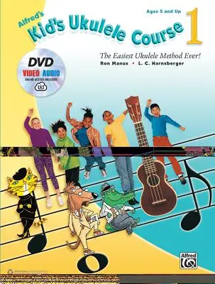 Alfred's Kid's Ukulele Course 1: Il metodo per ukulele più facile di sempre, libro, DVD e video/audio online - Alfred's Kid's Ukulele Course 1: The Easiest Ukulele Method Ever!, Book, DVD & Online Video/Audio