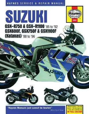 Suzuki Gsx-R750 e Gsx-Rr1100 85-92: Gsx600f, Gsx750f e Gsx1100f (Katane) 8-96 - Suzuki Gsx-R750 & Gsx-Rr1100 85 to 92: Gsx600f, Gsx750f & Gsx1100f (Katanas) 8 to 96