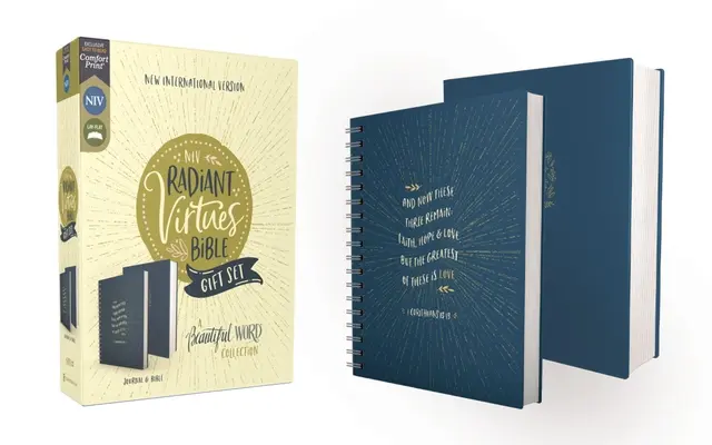 Niv, Bibbia delle virtù radiose: Una collezione di belle parole, set regalo di Bibbia e diario con copertina rigida, lettere rosse, stampa comfort - Niv, Radiant Virtues Bible: A Beautiful Word Collection, Hardcover Bible and Journal Gift Set, Red Letter, Comfort Print