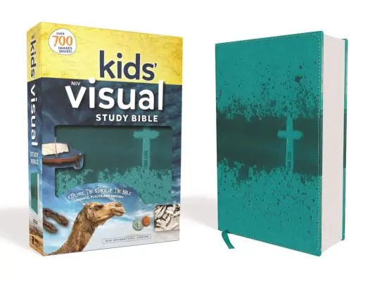 Niv, Bibbia di studio visuale per bambini, pelle morbida, verde acqua, interno a colori: Esplora la storia della Bibbia - Persone, luoghi e storia - Niv, Kids' Visual Study Bible, Leathersoft, Teal, Full Color Interior: Explore the Story of the Bible---People, Places, and History