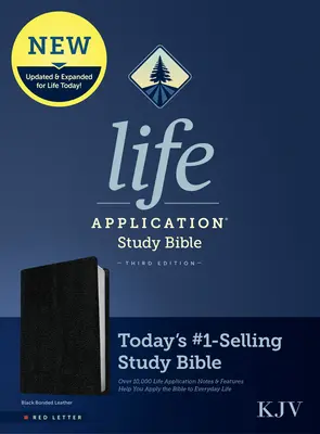 Bibbia KJV per lo studio dell'applicazione alla vita, terza edizione (Lettera rossa, pelle incollata, nera) - KJV Life Application Study Bible, Third Edition (Red Letter, Bonded Leather, Black)