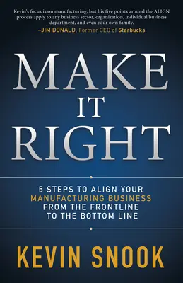 Make It Right: 5 passi per allineare l'azienda manifatturiera dalla prima linea alla linea di fondo - Make It Right: 5 Steps to Align Your Manufacturing Business from the Frontline to the Bottom Line