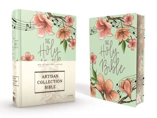 Niv, Bibbia della Collezione Artigianale, Tela su tavola, Floreale turchese, Bordi disegnati con doratura, Edizione a lettere rosse, Stampa comfort - Niv, Artisan Collection Bible, Cloth Over Board, Turquoise Floral, Designed Edges Under Gilding, Red Letter Edition, Comfort Print