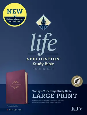Bibbia KJV per lo studio dell'applicazione della vita, terza edizione, stampa grande (lettera rossa, similpelle, viola, indicizzata) - KJV Life Application Study Bible, Third Edition, Large Print (Red Letter, Leatherlike, Purple, Indexed)