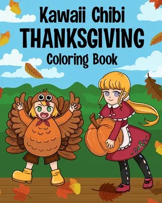 Libro da colorare Kawaii Chibi sul Ringraziamento per bambini e adulti - Kawaii Chibi Thanksgiving Coloring Book for Kids and Adults