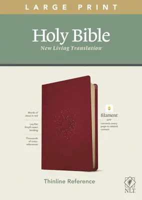 Bibbia di riferimento thinline a stampa grande NLT, edizione abilitata al filamento (lettera rossa, similpelle, bacche) - NLT Large Print Thinline Reference Bible, Filament Enabled Edition (Red Letter, Leatherlike, Berry)