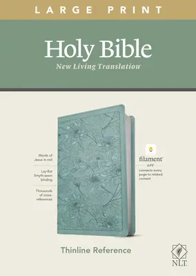 Bibbia di riferimento thinline a stampa grande NLT, edizione abilitata al filamento (Lettera rossa, similpelle, floreale/tigrato) - NLT Large Print Thinline Reference Bible, Filament Enabled Edition (Red Letter, Leatherlike, Floral/Teal)