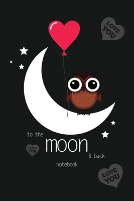 Taccuino “Verso la luna e ritorno”, diario vuoto da scrivere, linee tratteggiate, righe larghe, medio (A5) 6 x 9 pollici (nero) - To The Moon and Back Notebook, Blank Write-in Journal, Dotted Lines, Wide Ruled, Medium (A5) 6 x 9 In (Black)