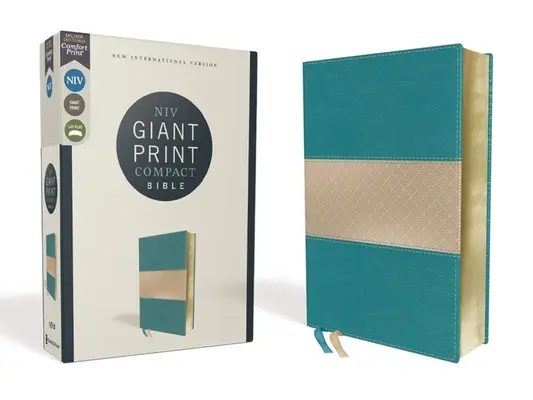 Niv, Bibbia compatta a stampa gigante, pelle morbida, verde acqua, edizione a lettere rosse, stampa comfort - Niv, Giant Print Compact Bible, Leathersoft, Teal, Red Letter Edition, Comfort Print