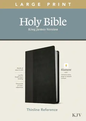 Bibbia di riferimento KJV Thinline a stampa grande, edizione abilitata al filamento (lettere rosse, similpelle, nero/onice) - KJV Large Print Thinline Reference Bible, Filament Enabled Edition (Red Letter, Leatherlike, Black/Onyx)