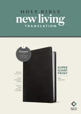 Bibbia NLT a stampa super gigante, edizione abilitata ai filamenti (lettere rosse, similpelle, nero) - NLT Super Giant Print Bible, Filament Enabled Edition (Red Letter, Leatherlike, Black)