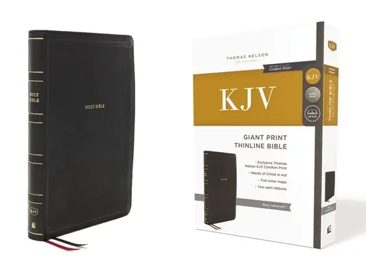 Kjv, Bibbia Thinline, stampa gigante, pelle morbida, nero, edizione lettere rosse, stampa comfort: Bibbia Sacra, Versione di Re Giacomo - Kjv, Thinline Bible, Giant Print, Leathersoft, Black, Red Letter Edition, Comfort Print: Holy Bible, King James Version