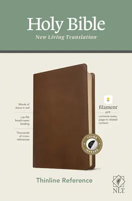 Bibbia di riferimento NLT Thinline, edizione compatibile con i filamenti (Lettera rossa, similpelle, marrone rustico, indicizzata) - NLT Thinline Reference Bible, Filament Enabled Edition (Red Letter, Leatherlike, Rustic Brown, Indexed)