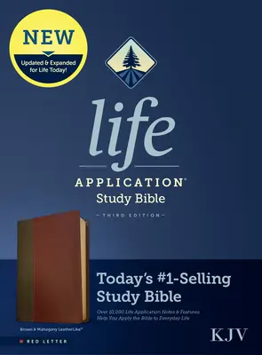 Bibbia KJV per lo studio dell'applicazione della vita, terza edizione (Lettera rossa, similpelle, marrone/mogano) - KJV Life Application Study Bible, Third Edition (Red Letter, Leatherlike, Brown/Mahogany)
