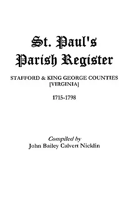 Registro parrocchiale di San Paolo - St. Paul's Parish Register