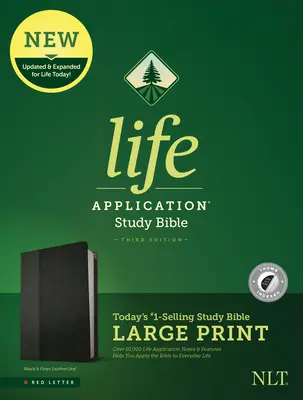 Bibbia NLT per lo studio dell'applicazione della vita, terza edizione, stampa grande (similpelle, nero/onice, indicizzata) - NLT Life Application Study Bible, Third Edition, Large Print (Leatherlike, Black/Onyx, Indexed)