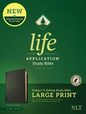 Bibbia NLT per lo studio delle applicazioni della vita, terza edizione, stampa grande (lettere rosse, vera pelle, nero, indicizzato) - NLT Life Application Study Bible, Third Edition, Large Print (Red Letter, Genuine Leather, Black, Indexed)