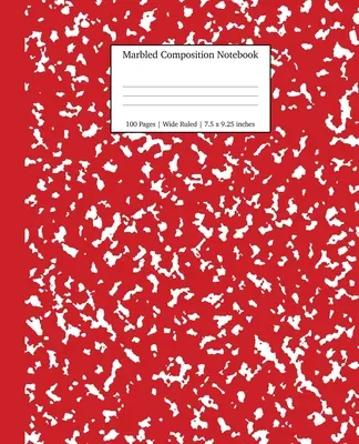 Quaderno di composizione marmorizzato: Quaderno di carta a righe larghe in marmo rosso - Marbled Composition Notebook: Red Marble Wide Ruled Paper Subject Book