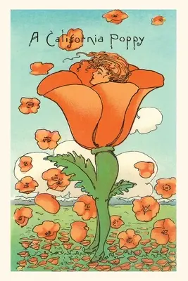 Diario d'epoca Illustrazione di un papavero della California - The Vintage Journal Illustration of California Poppy Person