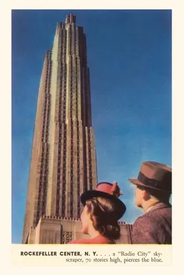 Vintage Journal Turisti che guardano l'edificio RCA, New York City - Vintage Journal Tourists Gazing at RCA Building, New York City