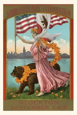 Diario d'epoca Manifesto del giorno dell'ammissione, Stockton - Vintage Journal Admission Day Poster, Stockton