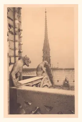 Diario d'epoca Cattedrale di Notre Dame con gargoyles - Vintage Journal Notre Dame Cathedral with Gargoyles