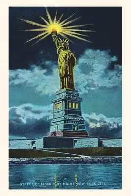 Vintage Journal Statua della Libertà di notte, porto di New York - Vintage Journal Statue of Liberty at Night, New York Harbor