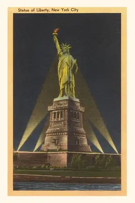 Diario d'epoca Notte, Statua della Libertà, New York City - Vintage Journal Night, Statue of Liberty, New York City