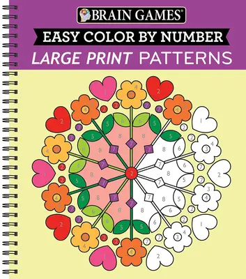 Giochi per il cervello - Facile colore per numero: Schemi a stampa grande - Brain Games - Easy Color by Number: Large Print Patterns