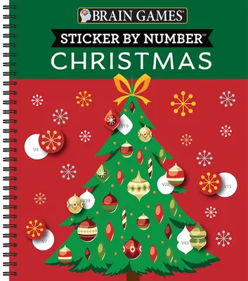 Giochi per il cervello - Sticker per numero: Natale (28 immagini da incollare - Copertina dell'albero di Natale) - Brain Games - Sticker by Number: Christmas (28 Images to Sticker - Christmas Tree Cover)
