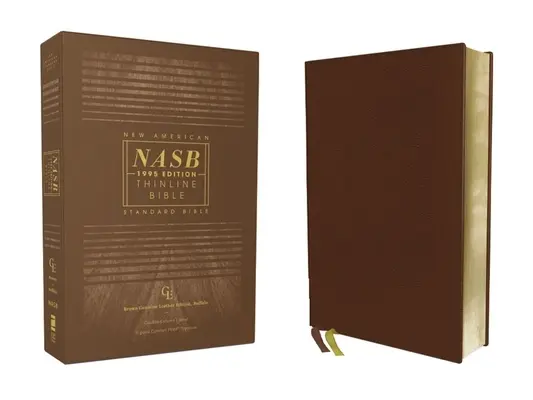 Nasb, Bibbia Thinline, Vera pelle, Buffalo, Marrone, Edizione a lettere rosse, 1995 testo, stampa comfort - Nasb, Thinline Bible, Genuine Leather, Buffalo, Brown, Red Letter Edition, 1995 Text, Comfort Print