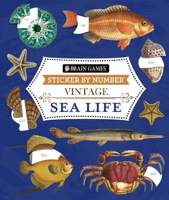 Giochi per il cervello - Sticker by Number - Vintage: Vita marina (28 immagini da attaccare) - Brain Games - Sticker by Number - Vintage: Sea Life (28 Images to Sticker)
