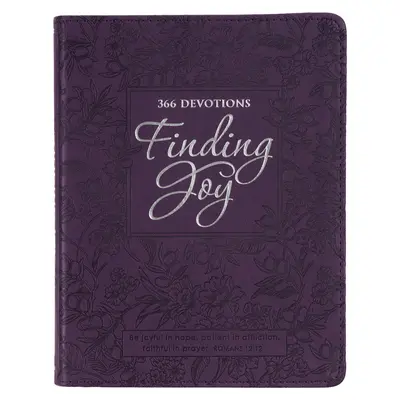 Trovare la gioia - 366 devozioni, devozione in ecopelle floreale viola per donne - Finding Joy - 366 Devotions, Purple Floral Faux Leather Devotional for Women